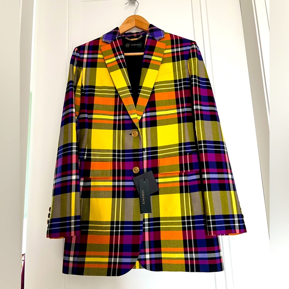 Runway Versace Plaid Jacket